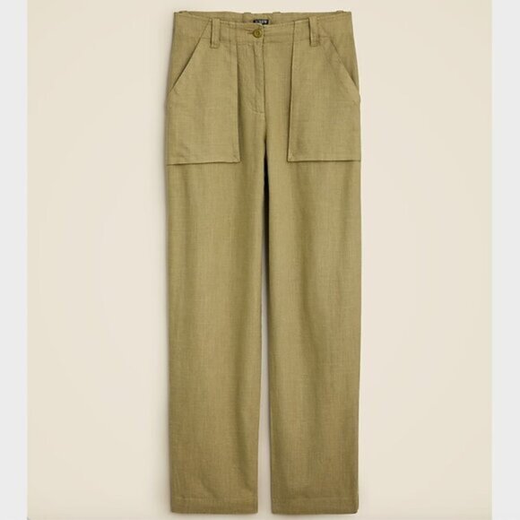 J. Crew Seaside Cargo Pant in Linen-Blend - Size 10 - Picture 1 of 4
